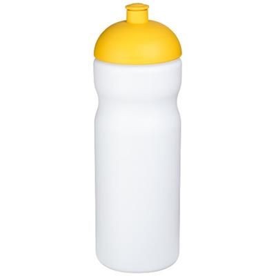BASELINE® PLUS 650 ML DOME LID SPORTS BOTTLE in White Solid-yellow