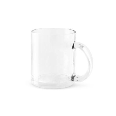 CARMO GLASS MUG SUITABLE FOR SUBLIMATION 350 ML in Clear Transparent