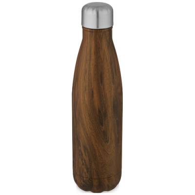 COVE 500 ML VACUUM THERMAL INSULATED STAINLESS STEEL METAL BOTTLE with Wood Print in Wood