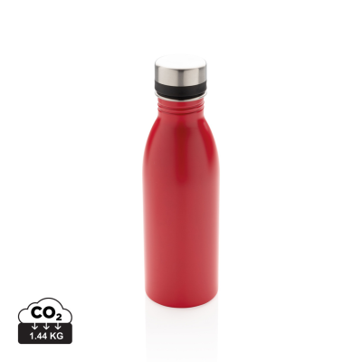 DELUXE STAINLESS STEEL METAL WATER BOTTLE in Red