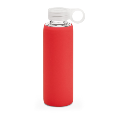 DHABI BOROSILICATE GLASS SPORTS BOTTLE 380 ML in Red