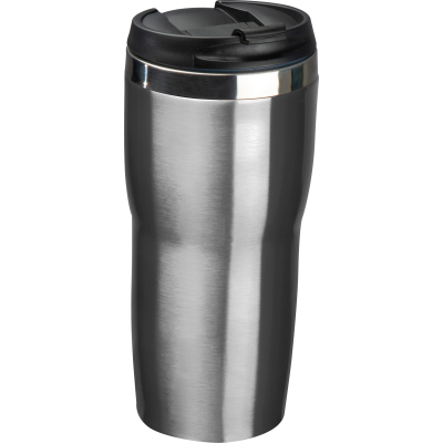 DOUBLE WALL STAINLESS STEEL METAL DRINK BOTTLE in Silvergrey 