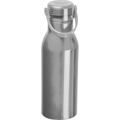 DRINK BOTTLE MADE FROM RECYCLED ALUMINIUM METAL in Silvergrey 
