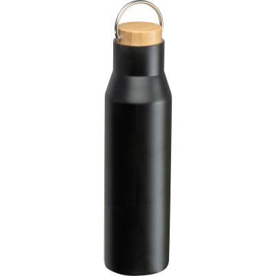DRINK BOTTLE MADE FROM RECYCLED STAINLESS STEEL METAL in Black 
