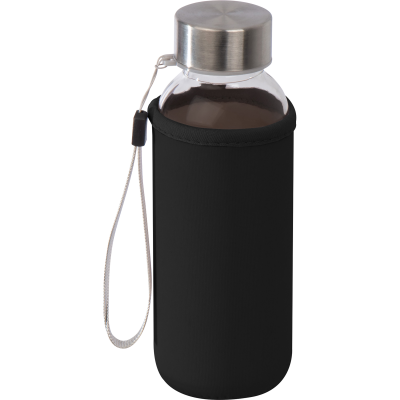 DRINK BOTTLE with Neoprene Sleeve in Black