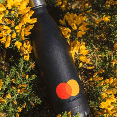 ECO BOTTLE - RECYCLED & POWDER COATED BLACK 500ML DOUBLE WALLED THERMAL INSULATED with Giftbag - PROMOTIONAL CORPORATE GIFT