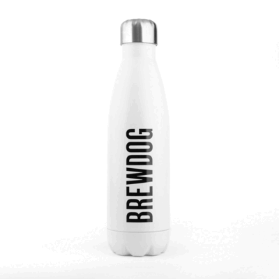 ECO BOTTLE - RECYCLED & POWDER COATED WHITE 500ML DOUBLE WALLED THERMAL INSULATED with Giftbag