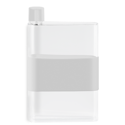 GENIE NOTE BOTTLE with Silicon Band - 420Ml Transparent & White