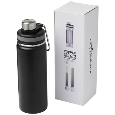 GESSI 590 ML COPPER VACUUM THERMAL INSULATED SPORTS BOTTLE in Solid Black