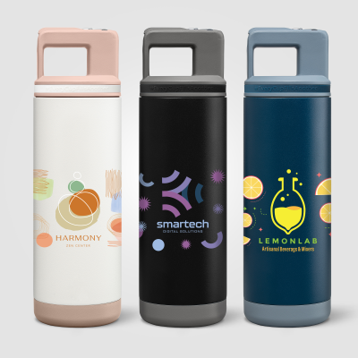 GROSCHE ALPINE STAINLESS STEEL METAL REMOVABLE STRAW FLIP N SIP BOTTLE – 590 ML