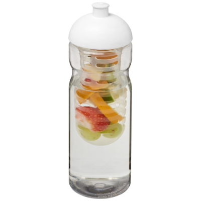 H2O ACTIVE® BASE 650 ML DOME LID SPORTS BOTTLE & INFUSER in Clear Transparent & White