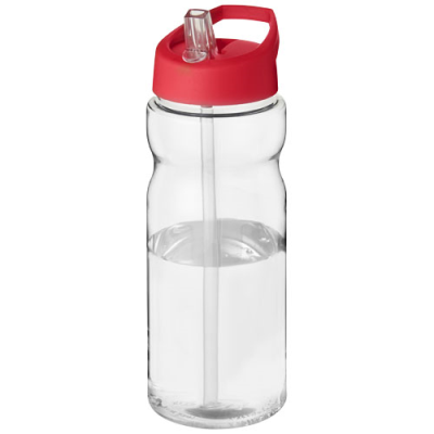 H2O ACTIVE® BASE 650 ML SPOUT LID SPORTS BOTTLE in Clear Transparent & Red