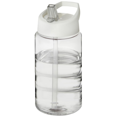 H2O ACTIVE® BOP 500 ML SPOUT LID SPORTS BOTTLE in Clear Transparent & White