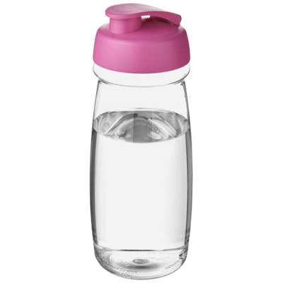 H2O ACTIVE® PULSE 600 ML FLIP LID SPORTS BOTTLE in Clear Transparent & Pink