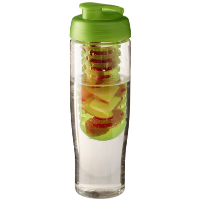 H2O ACTIVE® TEMPO 700 ML FLIP LID SPORTS BOTTLE & INFUSER in Clear Transparent & Lime