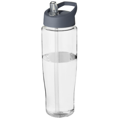 H2O ACTIVE® TEMPO 700 ML SPOUT LID SPORTS BOTTLE in Clear Transparent & Storm Grey