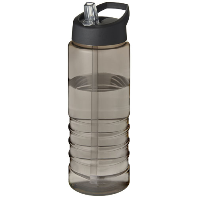 H2O ACTIVE® TREBLE 750 ML SPOUT LID SPORTS BOTTLE in Charcoal & Solid Black