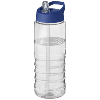 H2O ACTIVE® TREBLE 750 ML SPOUT LID SPORTS BOTTLE in Clear Transparent & Blue