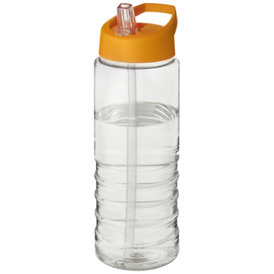 H2O ACTIVE® TREBLE 750 ML SPOUT LID SPORTS BOTTLE in Clear Transparent & Orange