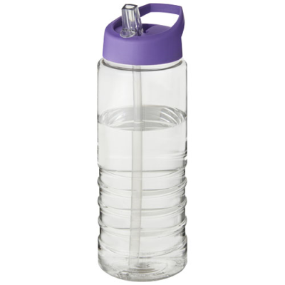 H2O ACTIVE® TREBLE 750 ML SPOUT LID SPORTS BOTTLE in Clear Transparent & Purple