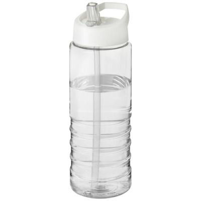 H2O ACTIVE® TREBLE 750 ML SPOUT LID SPORTS BOTTLE in Clear Transparent & White