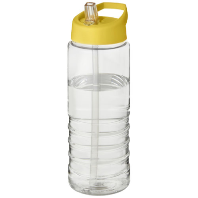 H2O ACTIVE® TREBLE 750 ML SPOUT LID SPORTS BOTTLE in Clear Transparent & Yellow