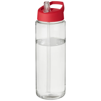 H2O ACTIVE® VIBE 850 ML SPOUT LID SPORTS BOTTLE in Clear Transparent & Red