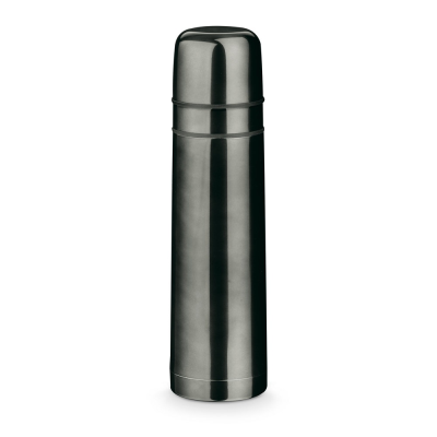 HEAT STAINLESS STEEL METAL THERMOS 750 ML in Gun Metal