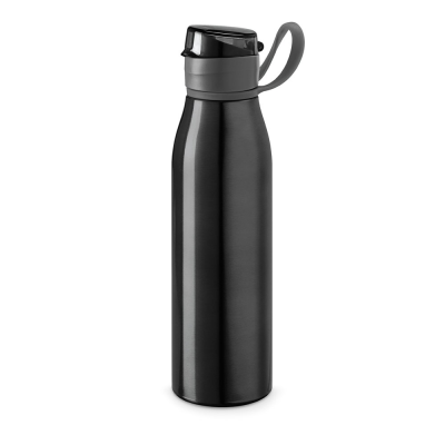 KORVER ALUMINIUM METAL 650 ML SPORTS BOTTLE in Black