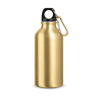 LANDSCAPE S ALUMINIUM METAL SPORTS BOTTLE with Carabiner 400 Ml in Satin Gold