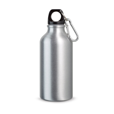 LANDSCAPE S ALUMINIUM METAL SPORTS BOTTLE with Carabiner 400 Ml in Satin Silver