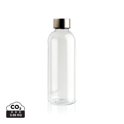 LEAKPROOF WATER BOTTLE with Metallic Lid in Clear Transparent
