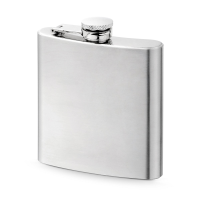 MUSE STAINLESS STEEL METAL POCKET BOTTLE 180 ML in Silver