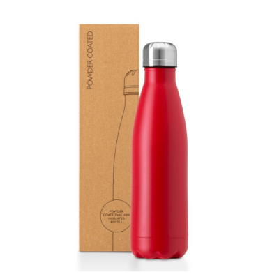 OASIS RECYCLED, THERMAL INSULATED INSULATED, POWDER COATED STAINLESS STEEL METAL WATER BOTTLE