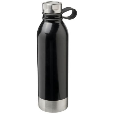 PERTH 740 ML STAINLESS STEEL METAL SPORTS BOTTLE in Solid Black