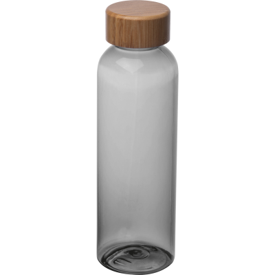 PET DRINK BOTTLE with Bamboo Lid, 500Ml in Anthracite Grey 