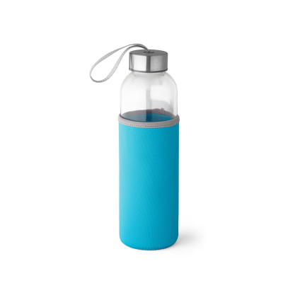 RAISE GLASS AND STAINLESS STEEL METAL SPORTS BOTTLE 520 ML in Light Blue