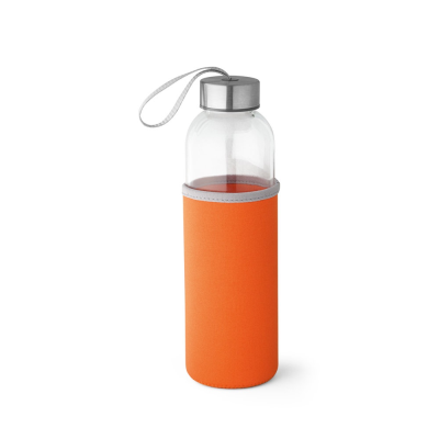 RAISE GLASS AND STAINLESS STEEL METAL SPORTS BOTTLE 520 ML in Orange