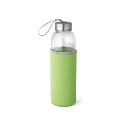 RAISE GLASS AND STAINLESS STEEL METAL SPORTS BOTTLE 520 ML in Pale Green