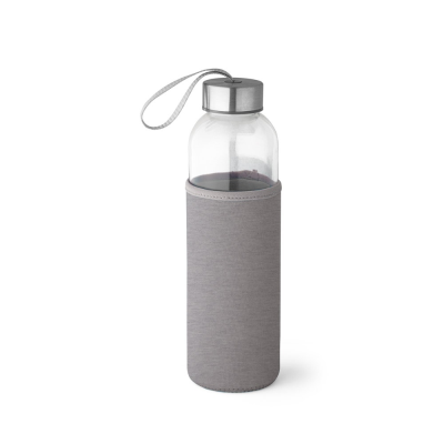 RAISE GLASS AND STAINLESS STEEL METAL SPORTS BOTTLE 520 ML in Pale Grey