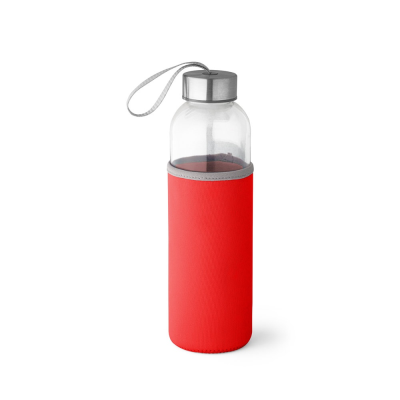 RAISE GLASS AND STAINLESS STEEL METAL SPORTS BOTTLE 520 ML in Red - PROMOTIONAL CORPORATE GIFT