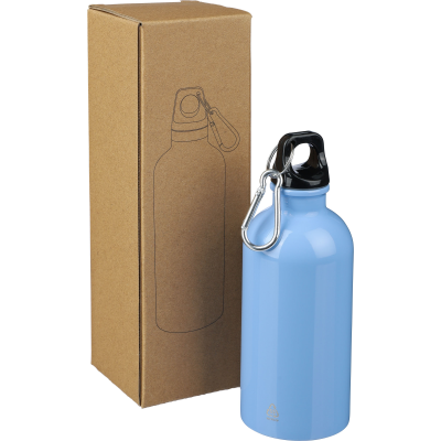 RECYCLED SINGLE WALLED BOTTLE (400 ML) in Light Blue