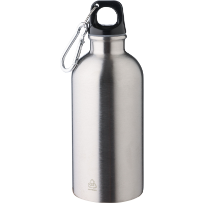 RECYCLED SINGLE WALLED BOTTLE (400 ML) in Silver