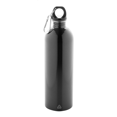RECYCLED STAINLESS STEEL METAL BOTTLE in Black