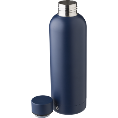 RECYCLED STAINLESS STEEL METAL DOUBLE WALLED BOTTLE (500ML) in Navy