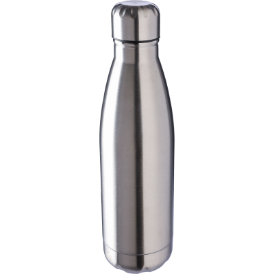 RECYCLED STAINLESS STEEL METAL SINGLE WALLED BOTTLE (650ML) in Silver