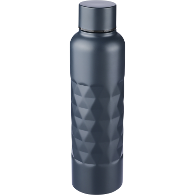 RECYCLED STAINLESS STEEL METAL SINGLE-WALLED DRINK BOTTLE (800 ML) in Blue