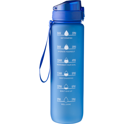 RPET BOTTLE with Time Markings (1000Ml) in Cobalt Blue