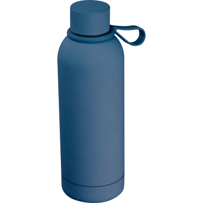 RUBBER DRINK BOTTLE with Loop, 700 Ml in Darkblue 
