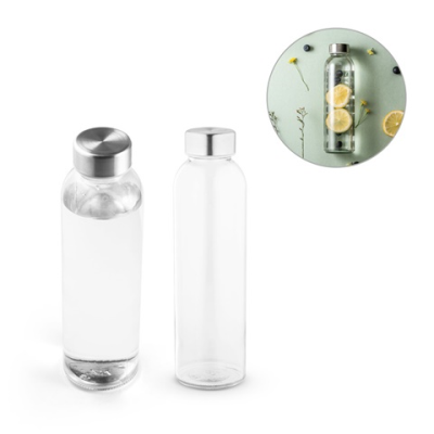 SOLER SUBLIMATION GLASS BOTTLE AND STAINLESS STEEL METAL CAP 500 ML